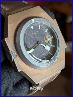 Vintage DS Aircraft Carrier VDS Bronze Titanium Distress Dial Swiss Aut G2U