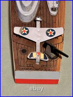 Vintage Keystone C-12 U. S. AIRCRAFT CARRIER Wood Toy Manufactured In Boston Mass Vintage Keystone C-12 U. S. AIRCRAFT CARRIER Wood Toy Manufactured In Boston Mass