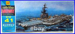 Vintage Otaki 1/800 US Navy Aircraft Carrier Midway Motorized Model Kit