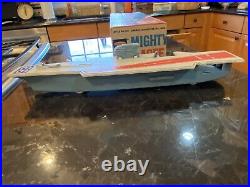 Vintage Remco Mighty Magee Navy Aircraft Carrier Ship Toy 1965 With Box