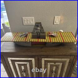 Vintage Tin Litho Toy Aircraft Carrier By Argo 1950's, Plane Elevator Rare 36