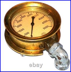 Vintage US Gage Co. 5.5 Brass WW2 USS Monterey Aircraft Carrier Salvage k