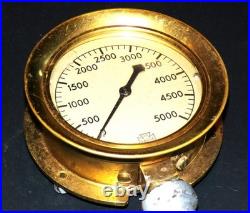 Vintage US Gage Co. 5.5 Brass WW2 USS Monterey Aircraft Carrier Salvage k