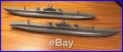 Vintage Wooden Toy Model Battleship Aircraft Carrier Submarine Art Navy Military