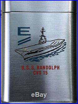 Vintage Zippo Lighter Barcroft U. S. S. Randolph Cvs 15 Wwii Aircraft Carrier