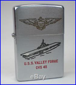 Vintage ca 1953 U. S. S. VALLEY FORGE Aircraft Carrier Never Fired ZIPPO LIGHTER