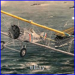 WWI Print US Biplane Fighter USS Langley Aircraft Carrier / Limited Edition