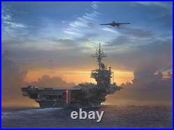 William Phillips SUNSET RECOVERY, Aircraft Carrier, CV 63, Giclee Paper