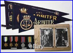 Wwii Royal Navy Medal & Photo Album Grouping Aircraft Carrier Hms Arbiter