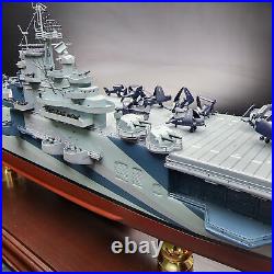 Yorktown WWII Aircraft Carrier CV-10 by Franklin Mint 1350 Diecast & Wood