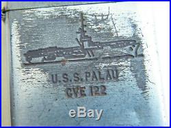 Zippo 1951-53 Patent 2032695 Uss Palau Cve-122 Us Navy Escort Aircraft Carrier